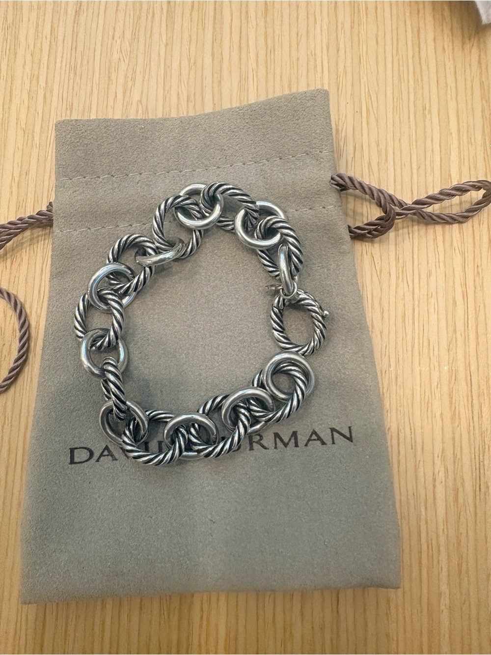 David Yurman Sterling Silver Twisted Cable Link Bracelet